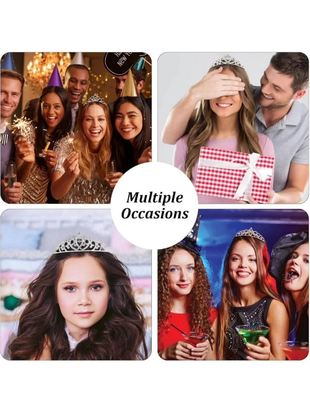 20 Pcs Silver Tiaras & Crowns for Women & Girls - Princess Headbands for